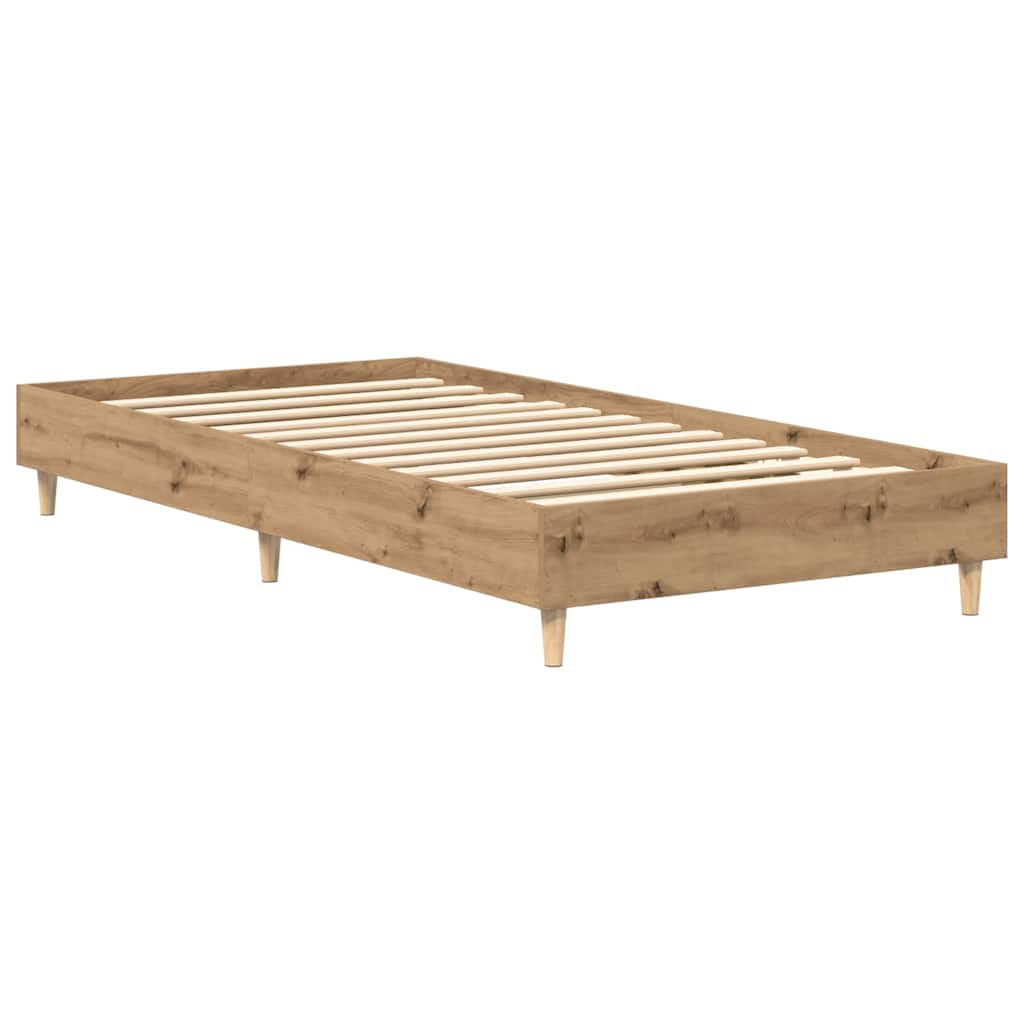 Bed Frame No Mattress Artisan Oak 75x190 cm Small Single Engineered Wood